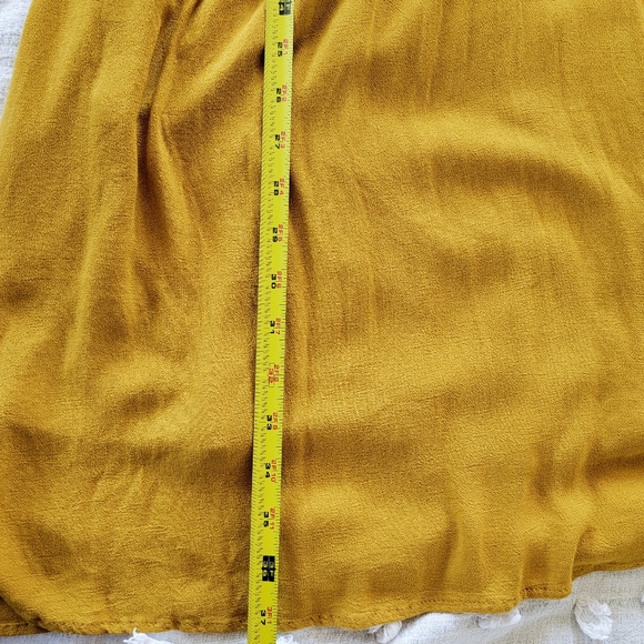 Leith Mustard Yellow Keyhole Tie front Dress Small - Picture 11 of 12
